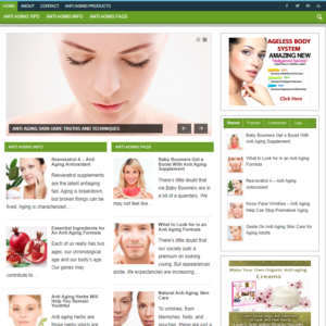 Anti Aging Secrets Ready Made Blog Turnkey Niche Website Business for Sale
