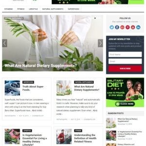 DIETARY SUPPLEMENTS WORDPRESS THEME+FREE SETUP PRE-DESIGNED BANNERS AND ADS