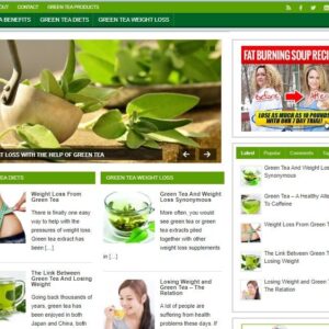 Green Tea Ready Made Blog Turnkey Niche Website Business for Sale