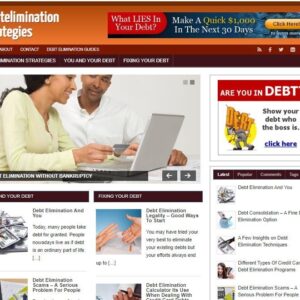 Debt Elimination Strategies Ready Made Blog Turnkey Niche Website Business