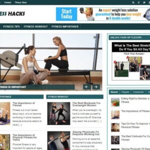 Fitness Hacks Ready Made Blog Turnkey Niche Website Business + Customizations