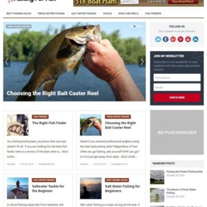 FISHING WORDPRESS THEME+FREE SETUP PRE-DESIGNED BANNERS AND ADS