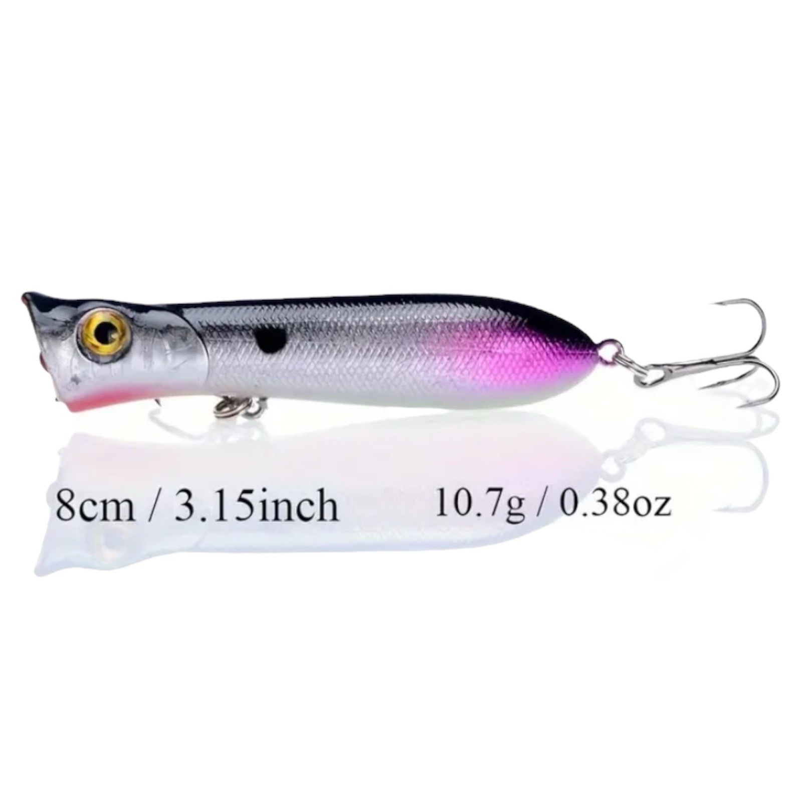 10-Piece Topwater Popper Fishing Lures – Floating Crankbait Hard Bait Tackle Set | eBay - Image 2