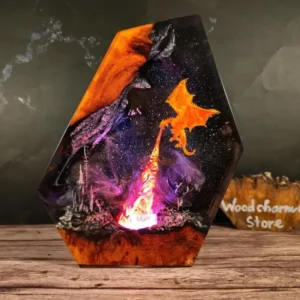 Alternative view of Dragon Castle Volcano Resin Lamp Night Light Plug In Home Decor Gift Creative Birthday Present LED Desk Lamp Waterproof - AliExpress 15