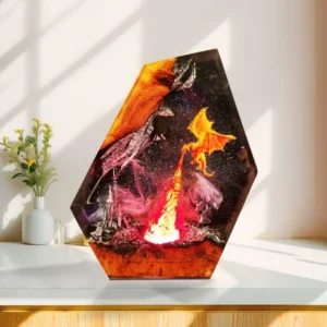 Dragon Castle Volcano Resin Lamp Night Light Plug In Home Decor Gift Creative Birthday Present LED Desk Lamp Waterproof - AliExpress 15